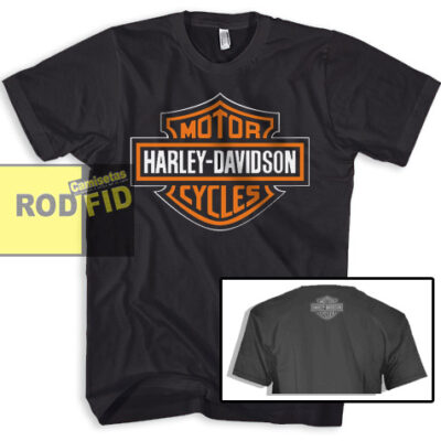 Harley Davidson Camiseta, Logo Nas Costas Bar&shield, Skull