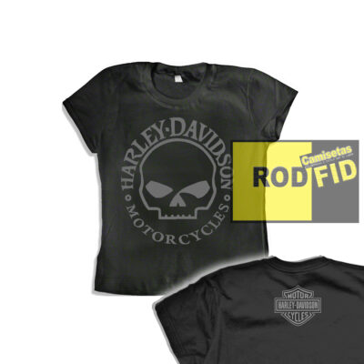 Baby Look Feminina Harley Davidson Skull