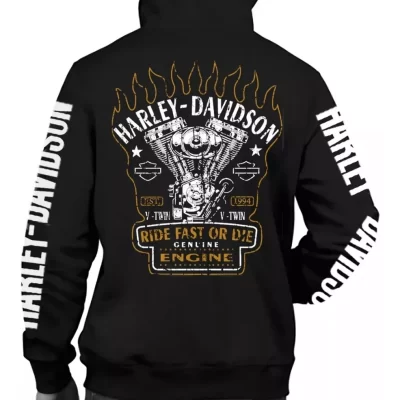 Moletom Harley Davidson Ride Fast Or Die Engine